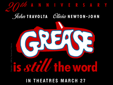 Grease 20th anniversary artwork reading Grease is still the word