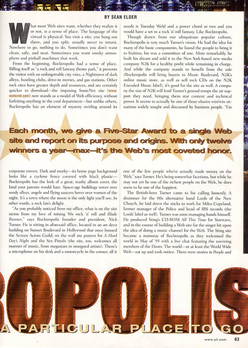 Second page of the Rocktropolis feature