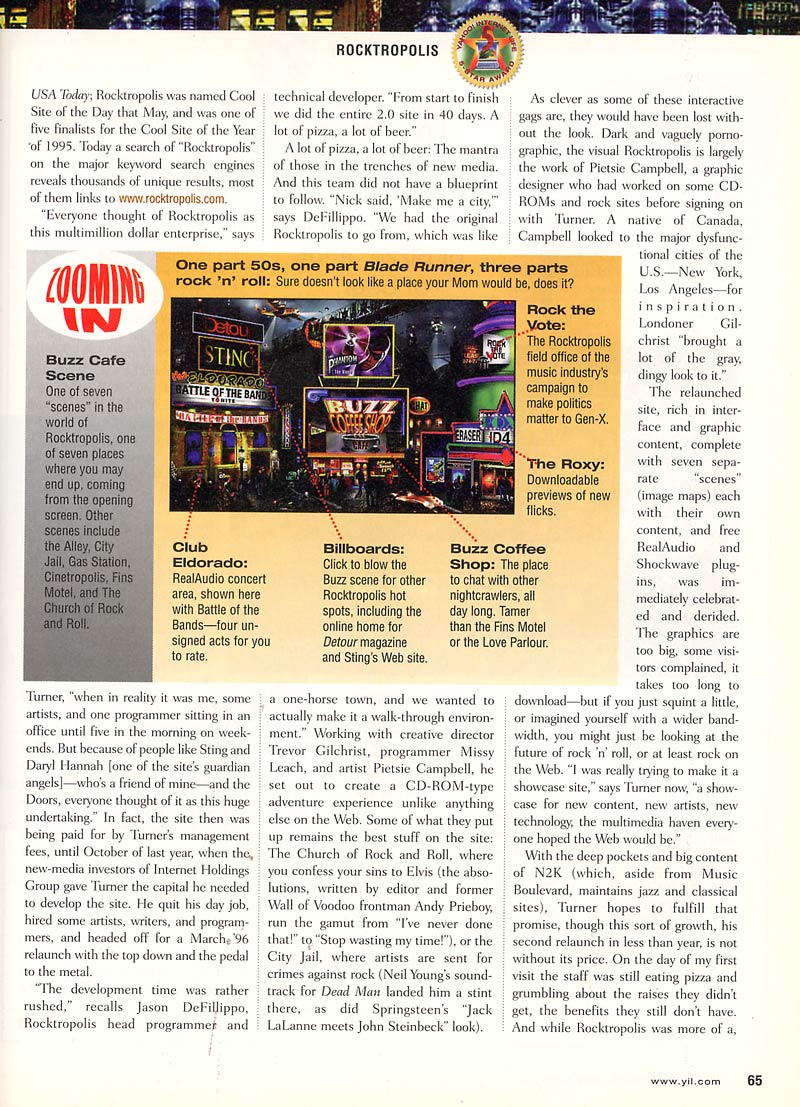 Third page of the Rocktropolis feature