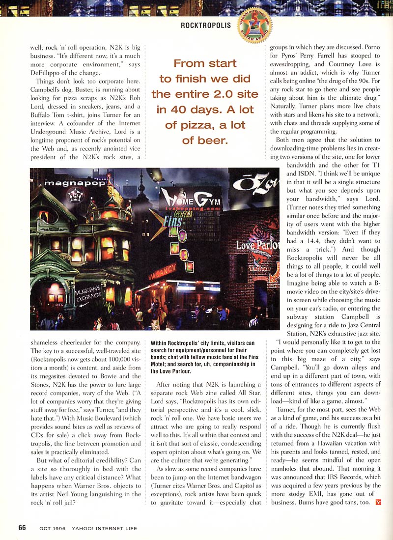 Fourth page of the Rocktropolis feature